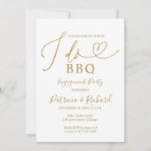 Gold I DO BBQ Engagement Party Invitation (Devant)