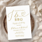 Gold I DO BBQ Engagement Party Invitation