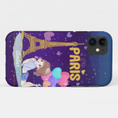 Gold I Love Paris Eiffel Tower          Case-Mate iPhone Case (Achterkant (horizontaal))