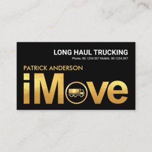 Gold "I Move" Signage Truck Home Mover Visitekaartje