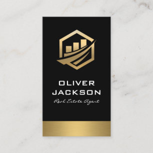 Gold Icon Real Estate Lux Gold Trim Visitekaartje
