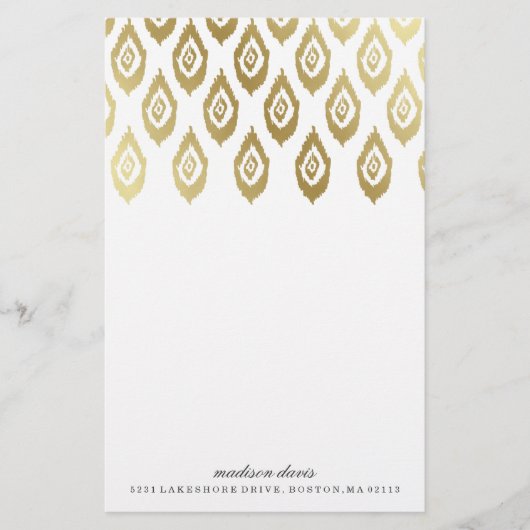Gold Ikat | gepersonaliseerd briefpapier (Voorkant)