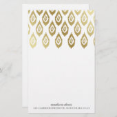 Gold Ikat | gepersonaliseerd briefpapier (Voorkant / Achterkant)