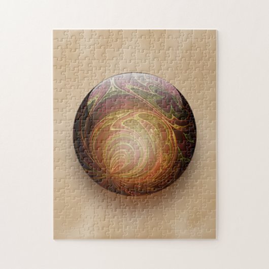 Gold Illuminated Spherical Gem Abstract Legpuzzel (Verticaal)