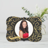 Gold Impression Foto-uitnodiging Kaart (Staand voorkant)