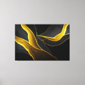 Gold in Black Flow Canvas Afdruk (Voorkant)