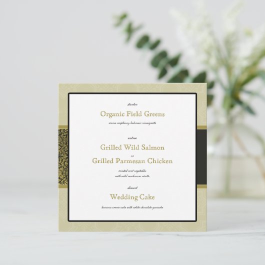 Gold Indian Ornament Wedding Reception Menu Kaart (Staand voorkant)