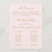 Gold Indian Paisley | Blush Pink Wedding Programme Programma (Achterkant)