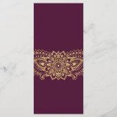Gold Indian Paisley Dinner Menu Kaart (Achterkant)