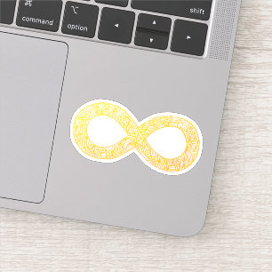 Gold Infinity Autism Symbol Vinyl Sticker