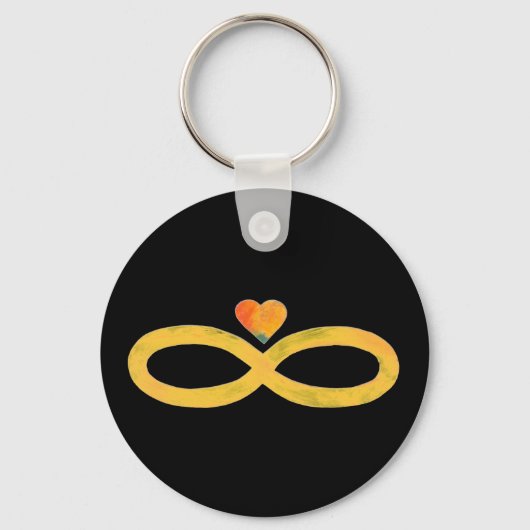 Gold Infinity met hart 3 Sleutelhanger (Voorkant)