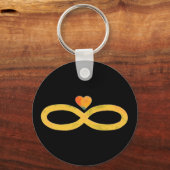 Gold Infinity met hart 3 Sleutelhanger (Voorkant)