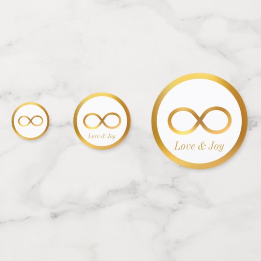 Gold Infinity op zwart wit Confetti (Achterkanten)