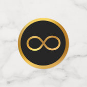 Gold Infinity op zwart wit Confetti (Kleine voorkant)