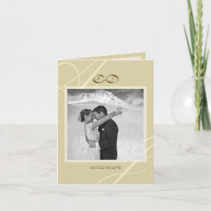 Gold Infinity Symbol Classy Monogram Foto Weddensc Bedankkaart