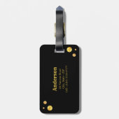 Gold Infinity Symbool & Golden Confetti op zwart Bagagelabel (Achterkant verticaal)