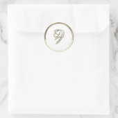 Gold Initiaal Monogram F Script Alle kleuren Ronde Sticker (Tas)