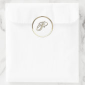 Gold Initiaal Monogram P Manuscript Enige Kleur Ronde Sticker (Tas)