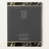 Gold Initialen, naam, zwart/goudmarmer, donkergrij Planner (Achterkant)