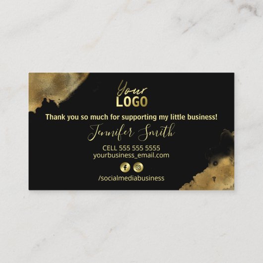 Gold Ink Hartelijk dank voor uw aankoop Visitekaartje (Achterkant)