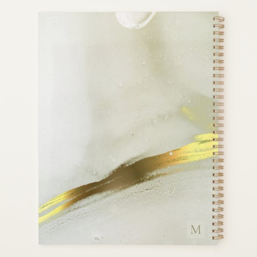 Gold Ink Monogramme Abstrait Home Office School (Dos)