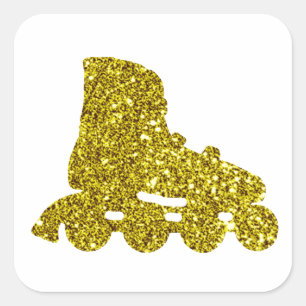 Gold Inline Schaats Sticker