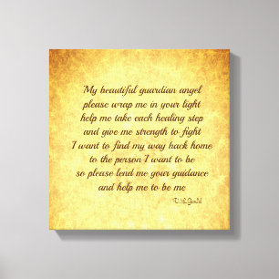 Gold inspirerend Angel-herstelgedicht Canvas Afdruk