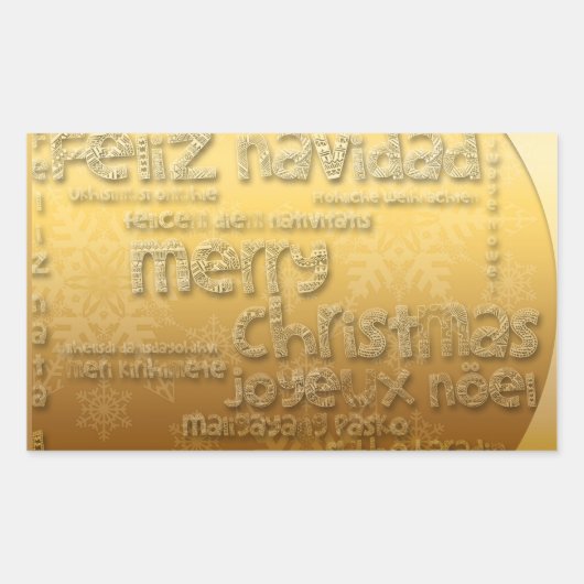 Gold International-kerstrectangular Sticker (Voorkant)
