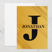 Gold Intersecting Initial Letter Name Typography Feestdagenkaart (Voorkant / Achterkant)