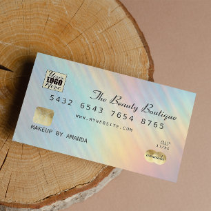 Gold Iridescent Holographic Credit Kaart Logo Visitekaartje