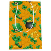 GOLD IRISH TOP HATT GROEN SHAMROCKS-HOEFIJZERS MEDIUM CADEAUZAKJE (Voorkant)