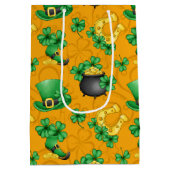 GOLD IRISH TOP HATT GROEN SHAMROCKS-HOEFIJZERS MEDIUM CADEAUZAKJE (Achterkant)