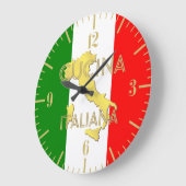 Gold Italie Pays Drapeau Italien Mur Horloge (Angle)