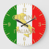 Gold Italie Pays Drapeau Italien Mur Horloge (Recto)