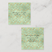 Gold Ivy Print Square Visitekaartje (Voorkant / Achterkant)