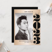 GOLD JAAR | AFSTUDEREN ZWARTE BOLD COLLEGE FOTO KAART (Voorkant / Achterkant in situ)