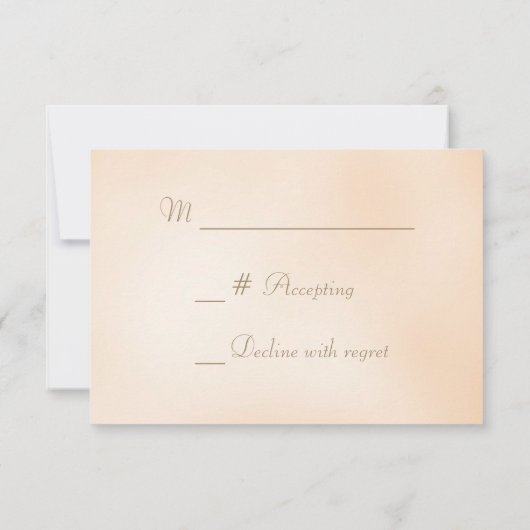 Gold Jade Automne Floral Bordure Mariage RSVP (Dos)