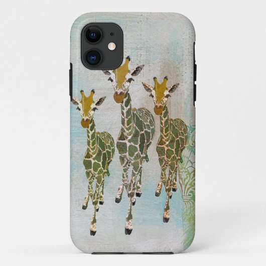 Gold & Jade Giraffes iPhone Case (Achterkant)