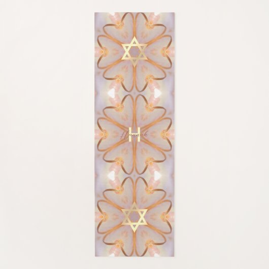 Gold Jewish Star van David, gloeiend hart Yogamat (Voorkant)