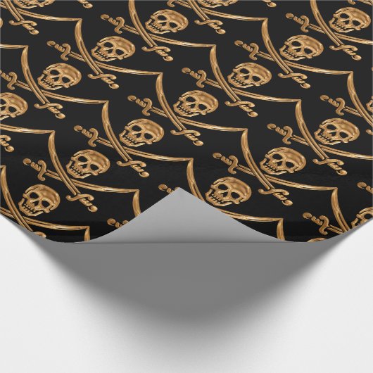 Gold Jolly Roger Cadeaupapier (Hoek)