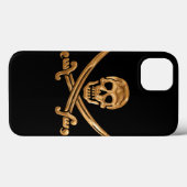 Gold Jolly Roger Case-Mate iPhone Case (Achterkant (horizontaal))