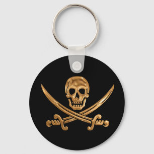 Gold Jolly Roger Sleutelhanger