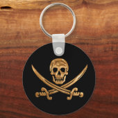 Gold Jolly Roger Sleutelhanger (Voorkant)