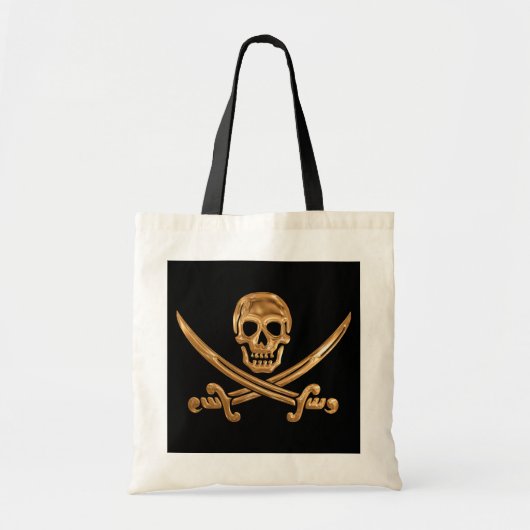 Gold Jolly Roger Tote Bag (Voorkant)