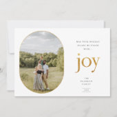 Gold Joy Carte de Noël simple photo (Devant)