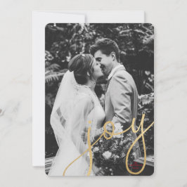 Gold Joy Holiday-fotokaart, rood Feestdagenkaart