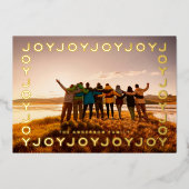 Gold Joy Joy Lijst PHOTO Kerstmis Folie Feestdagenkaart (Voorkant)