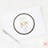 Gold Joy Modern Christmas Classic Round Sticker (Enveloppe)