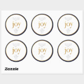 Gold Joy Modern Kerstmis Klassic Round Sticker (Vel)