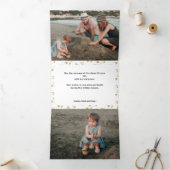 Gold JOY multi-foto Holiday Tri-Fold Holiday-kaart Drieluik Wenskaart (Binnen)